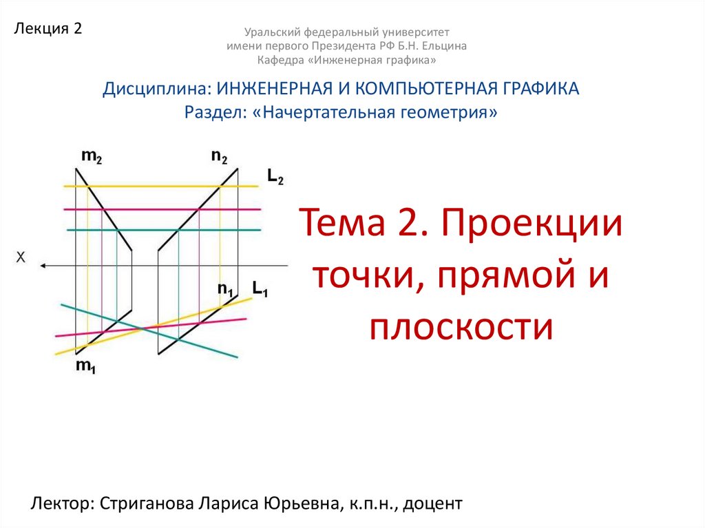 Дисциплина: ИНЖЕНЕРНАЯ И КОМПЬЮТЕРНАЯ ГРАФИКА Раздел: «Начертательная геометрия»