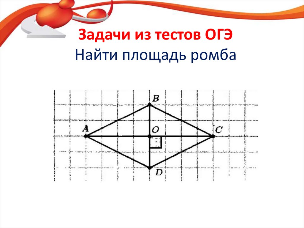 Найдите площадь ромба со