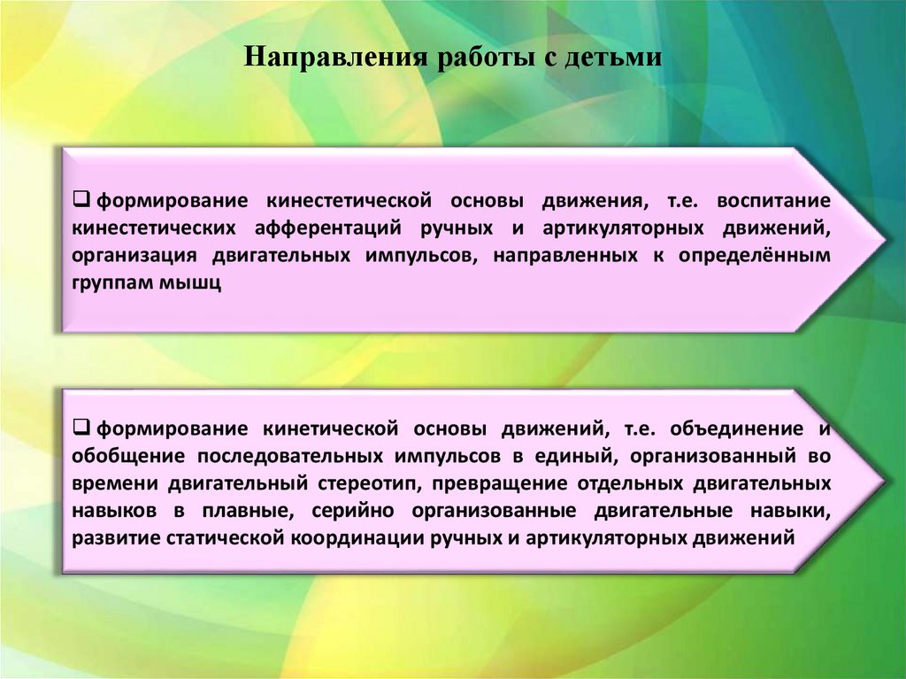 Направления работы с детьми