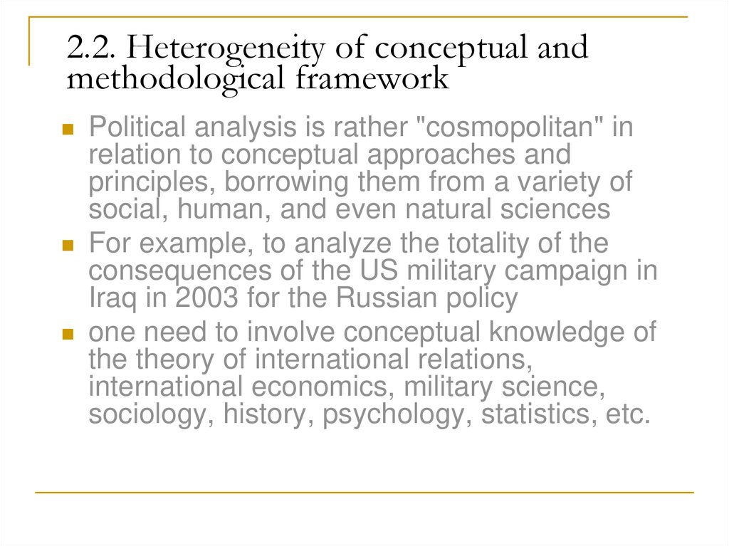2.2. Heterogeneity of conceptual and methodological framework