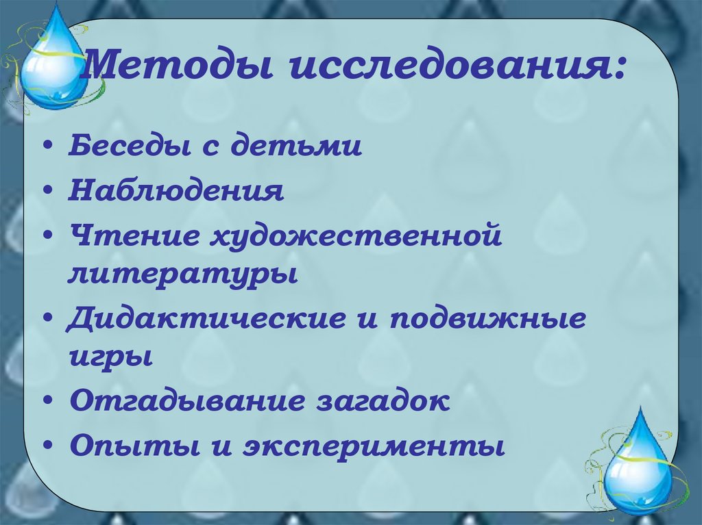 Методы исследования:
