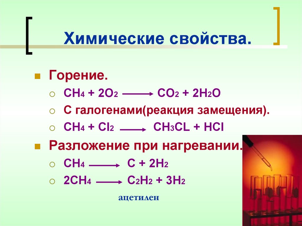 Химические свойства.