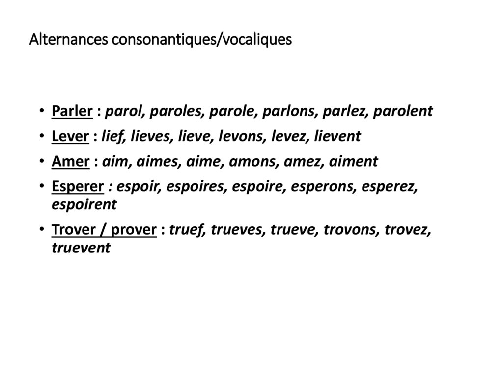 Alternances consonantiques/vocaliques