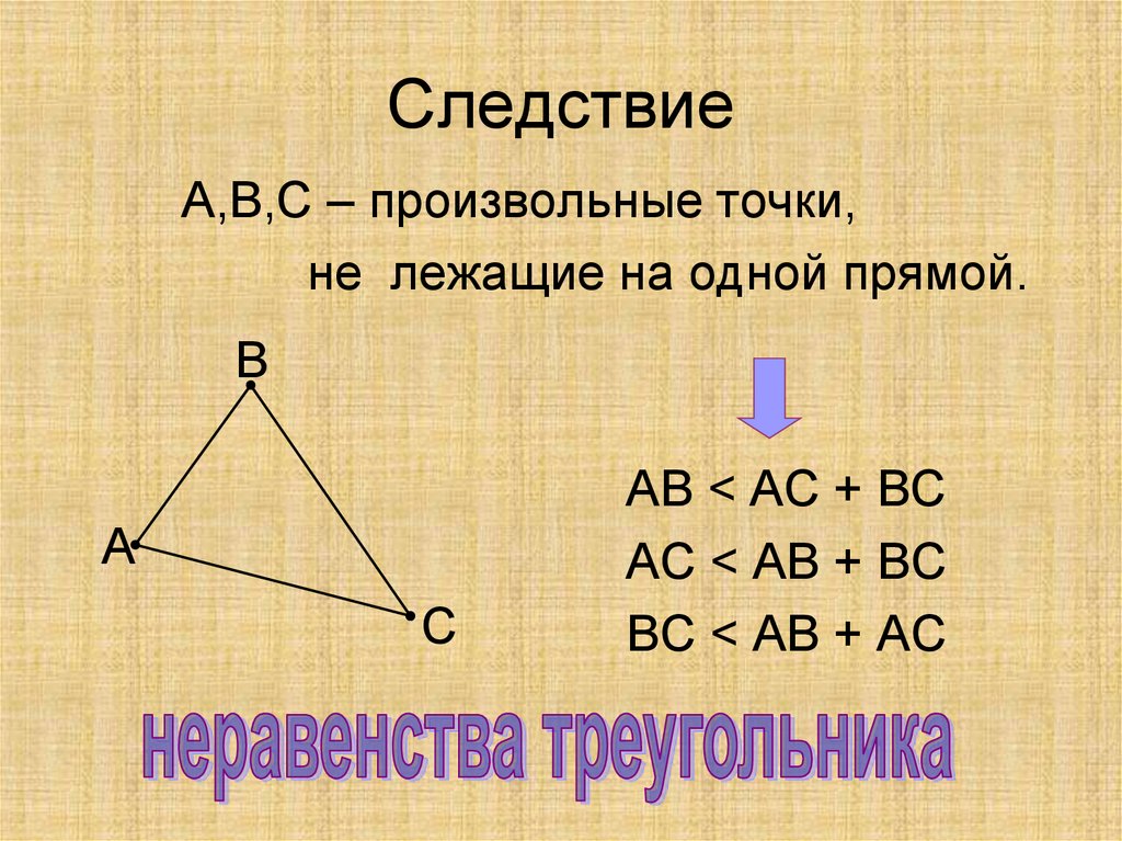 Самостоятельная по геометрии 7 класс неравенство треугольника