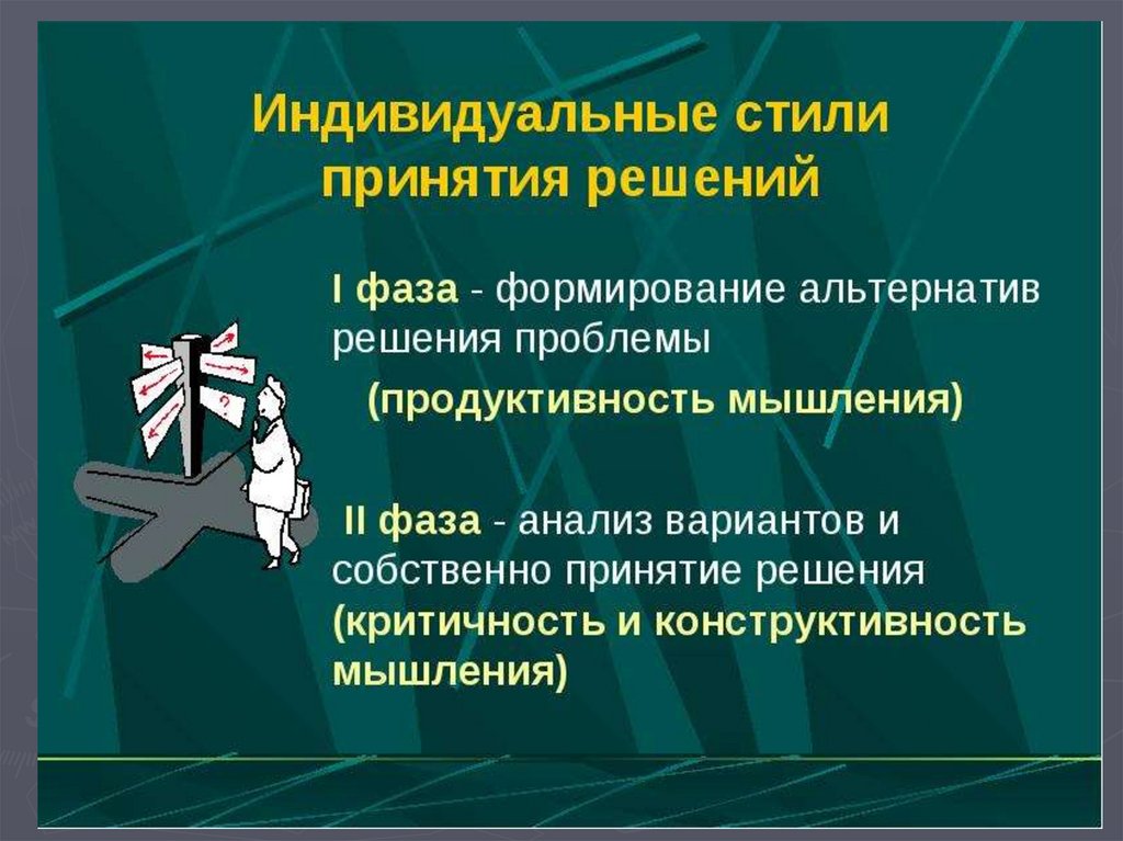 Стили принятия. Индивидуальные стили принятия решений. Индивидуальные стили принятия управленческих решений. Охарактеризуйте индивидуальные стили принятия решений. Стиль индивидуального принятия решений руководителя.