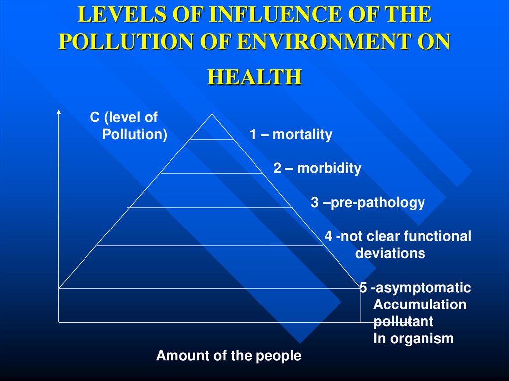 LEVELS OF INFLUENCE OF THE POLLUTION OF ENVIRONMENT ON HEALTH