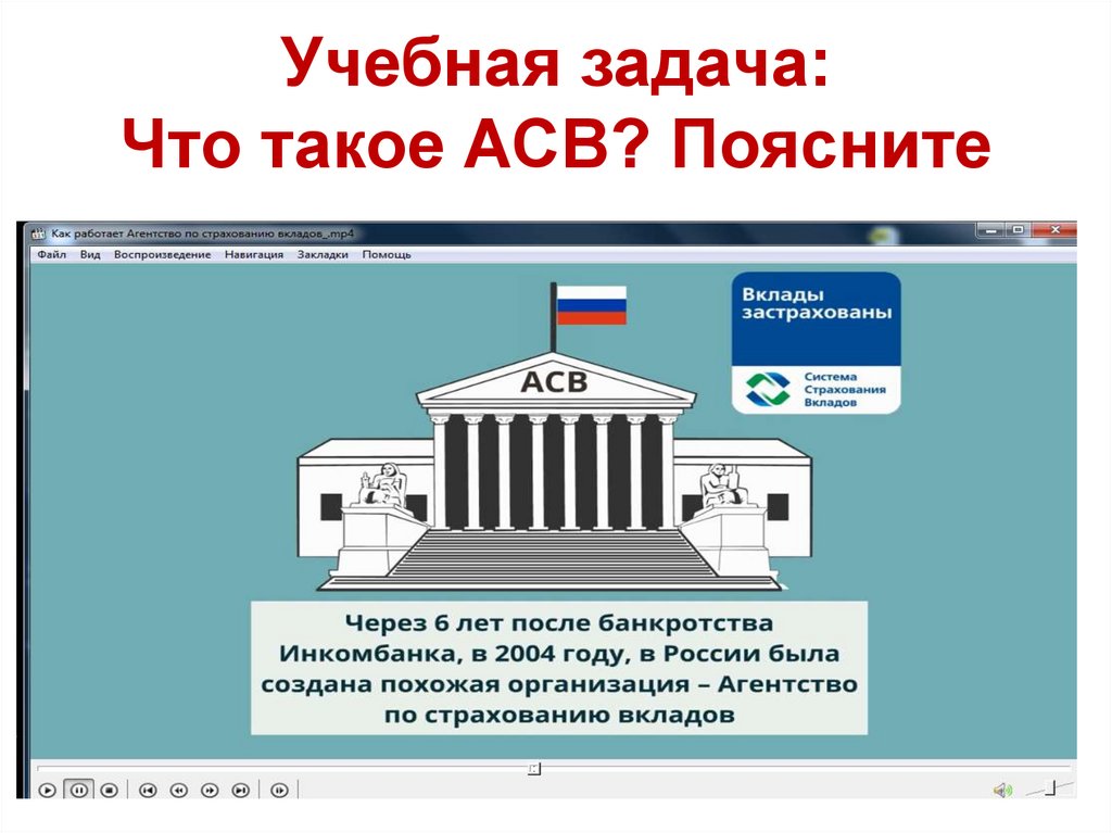 Учебная задача: Что такое АСВ? Поясните