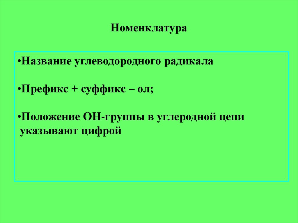 Название углеводородного радикала