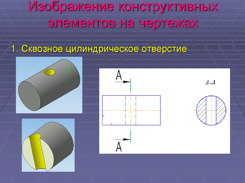 Паз или отверстие на чертеже