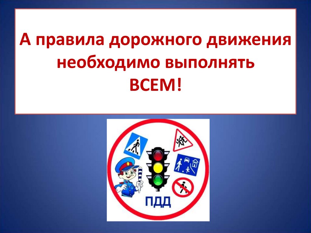 А правила дорожного движения необходимо выполнять ВСЕМ!