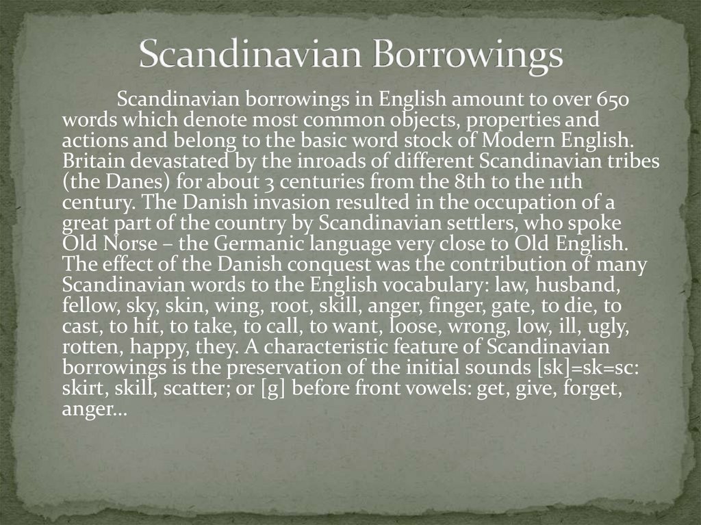 Scandinavian Borrowings