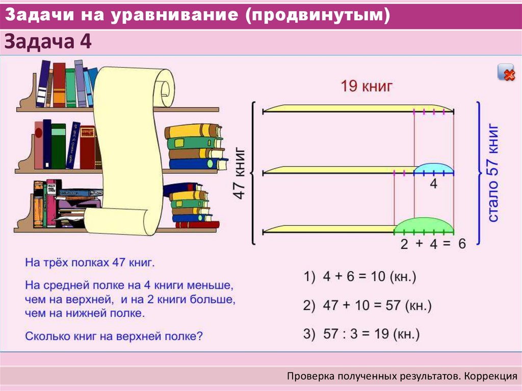 На четырех полках было