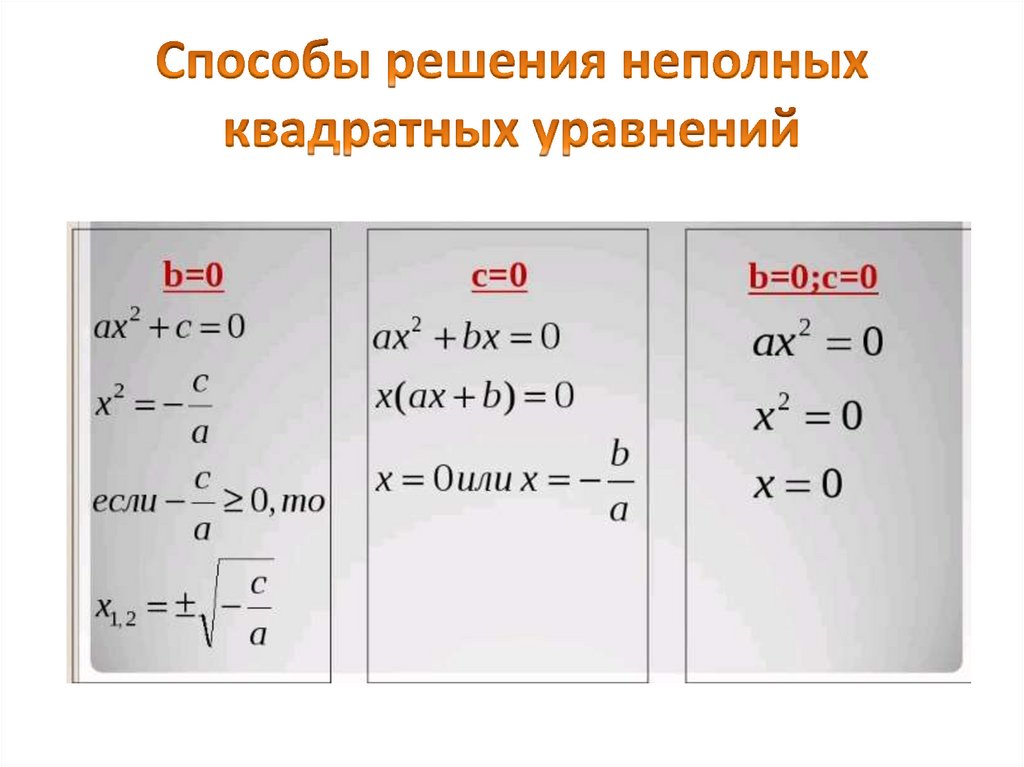 Неполное квадратное уравнение формула. Полные и неполные квадратные уравнения. Решение квадратных уравнений 7 класс. Решение полных квадратных уравнений. Легкие квадратные уравнения.