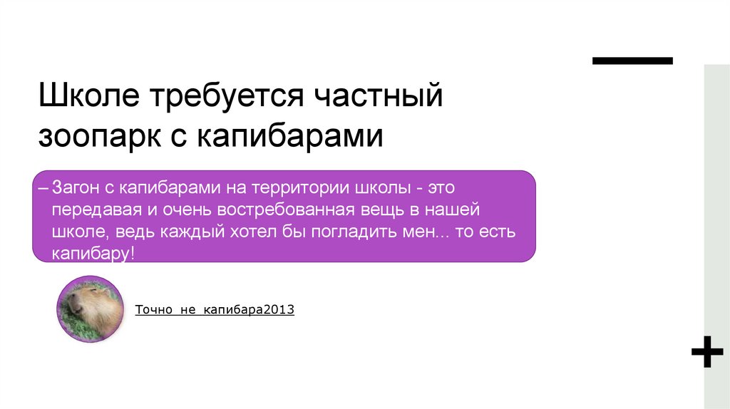 Школе требуется частный зоопарк с капибарами