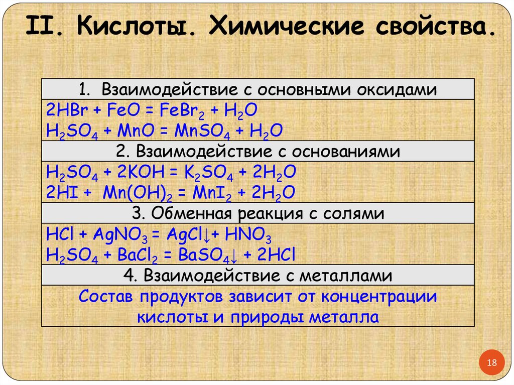 Основные классы неорганических соединений уравнения