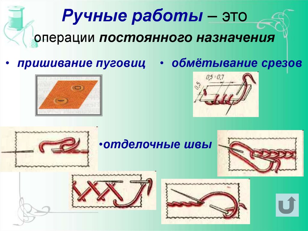 Ручные работы – это операции постоянного назначения