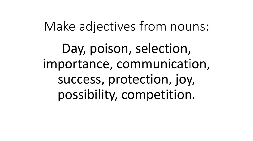 Make Adjectives From Nouns Online Presentation