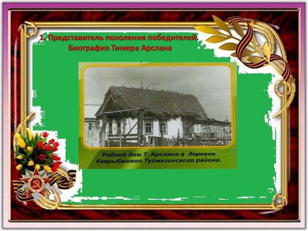 1. Представитель поколения победителей. Биография Тимера Арслана