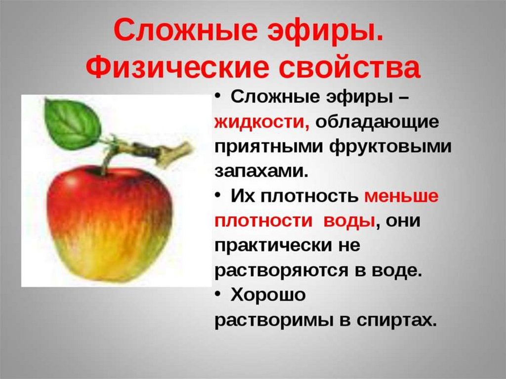 Сложные эфиры применение презентация