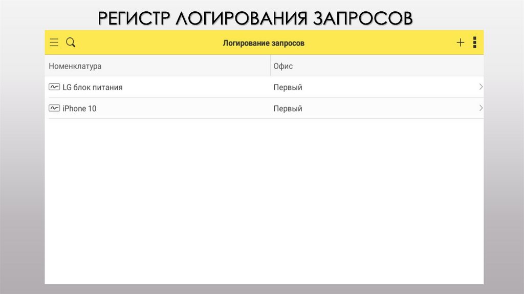 Регистр логирования запросов