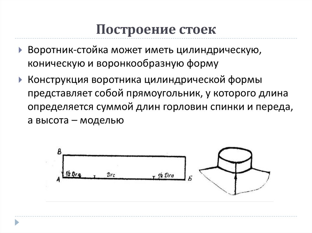 Воротник-стойка: выкройка