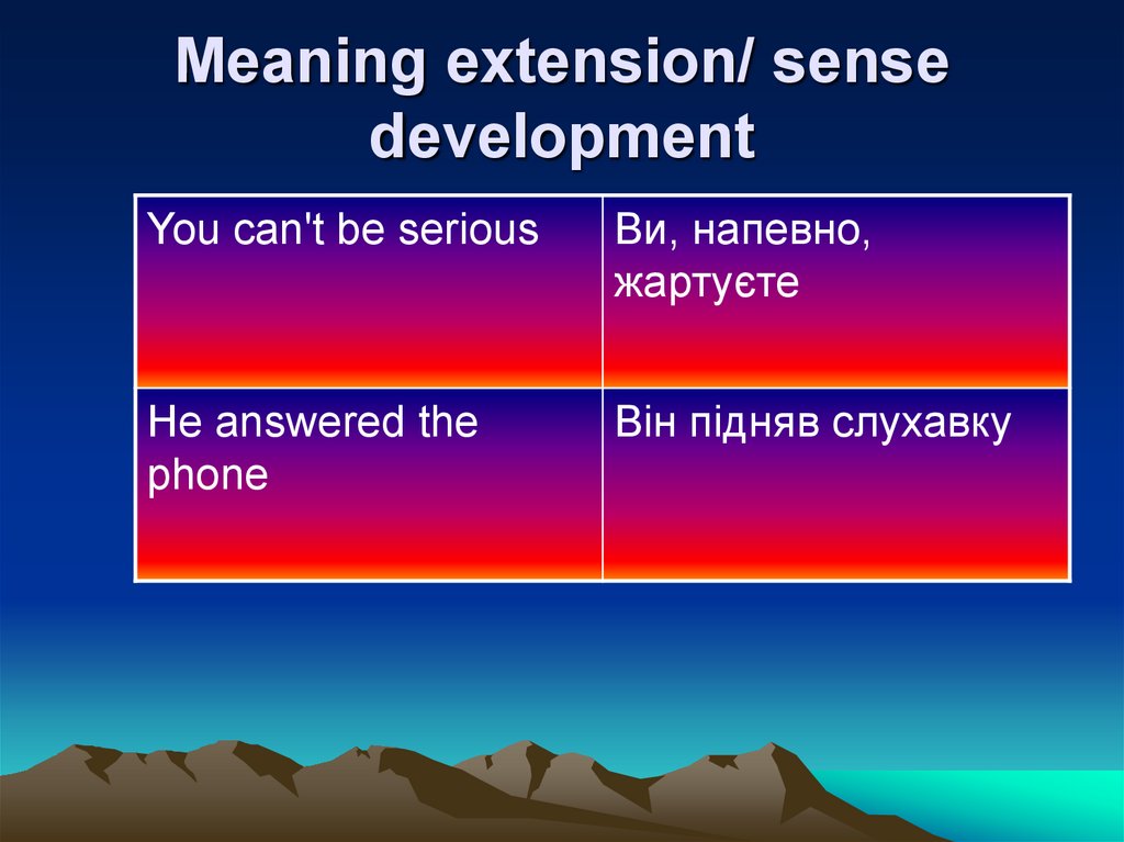 Meaning extension/ sense development