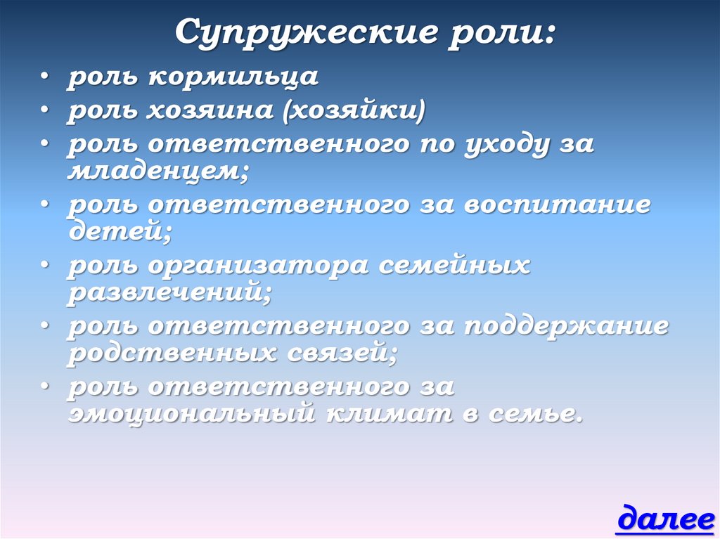 Супружеские роли: