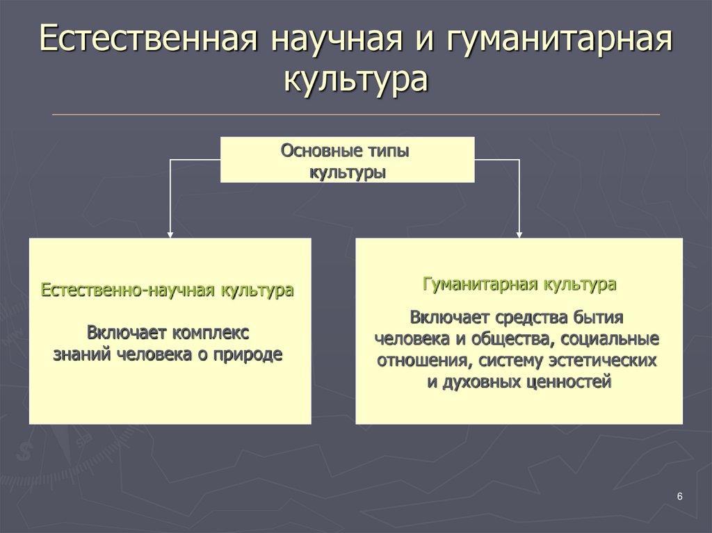 Научная культура. Естественная и гуманитарная культура.