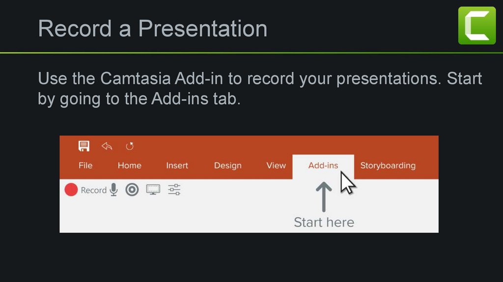 Camtasia and powerpoint