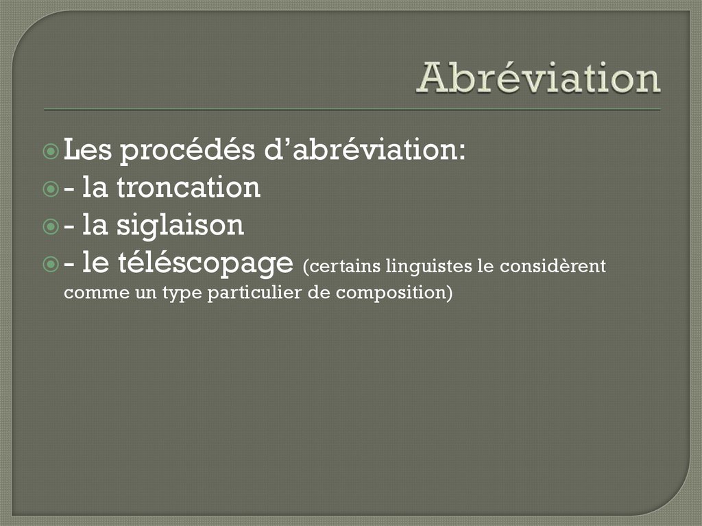 Abréviation