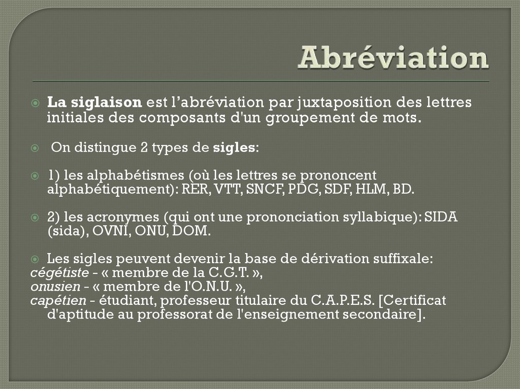 Abréviation