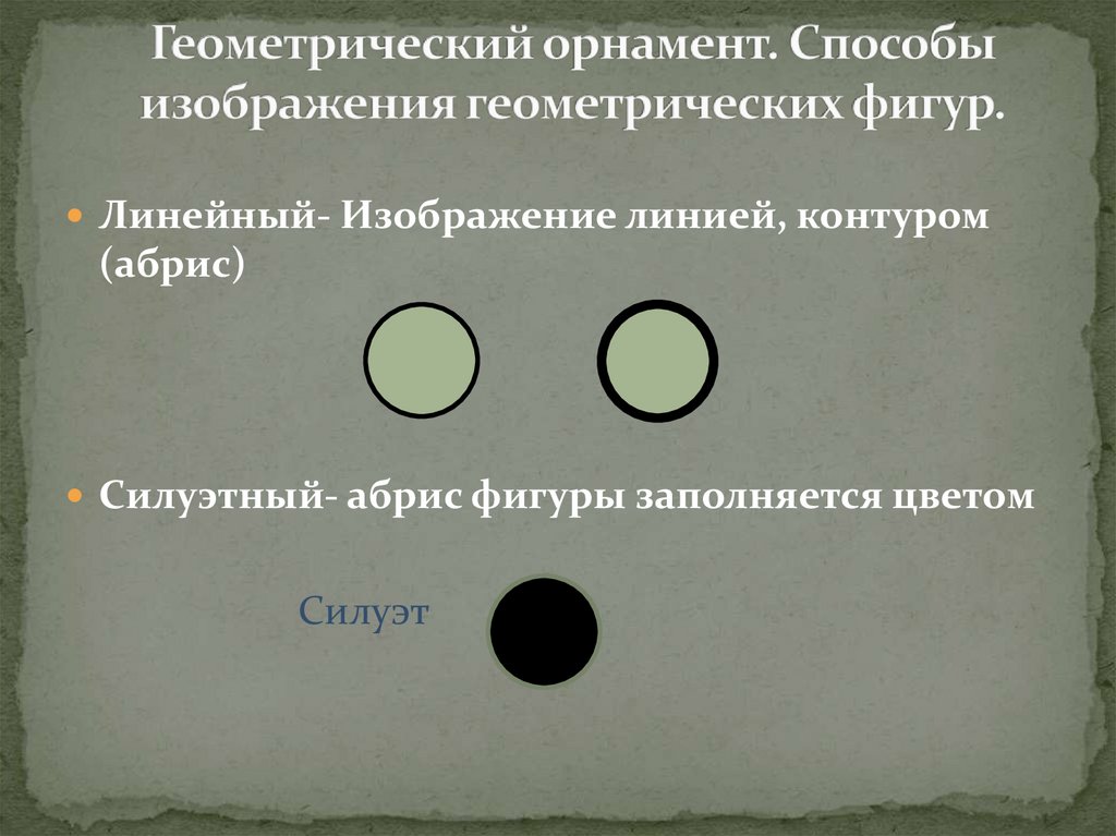 Геометрический орнамент. Способы изображения геометрических фигур.