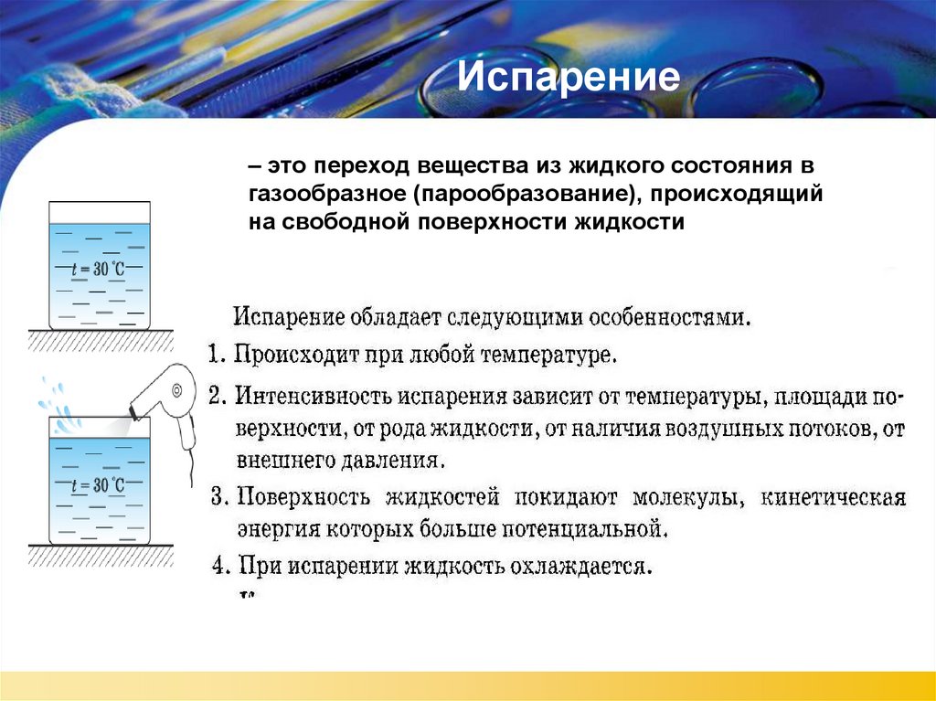 Испарение соединений. Агрегатные состояния вещества и фазовые переходы. Испарение происходит. Фазовые переходы термодинамика. Испарение и испаряемость.