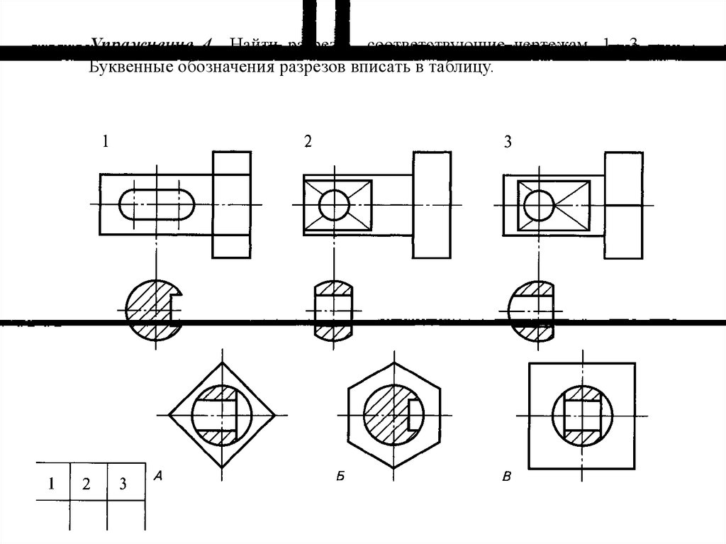 Задание 2 вариант 1 напишите буквенные обозначения сечений соответствующих чертежам