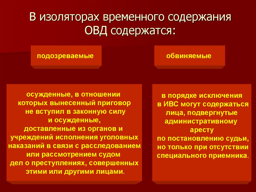 Изоляторы временного содержания органов внутренних дел