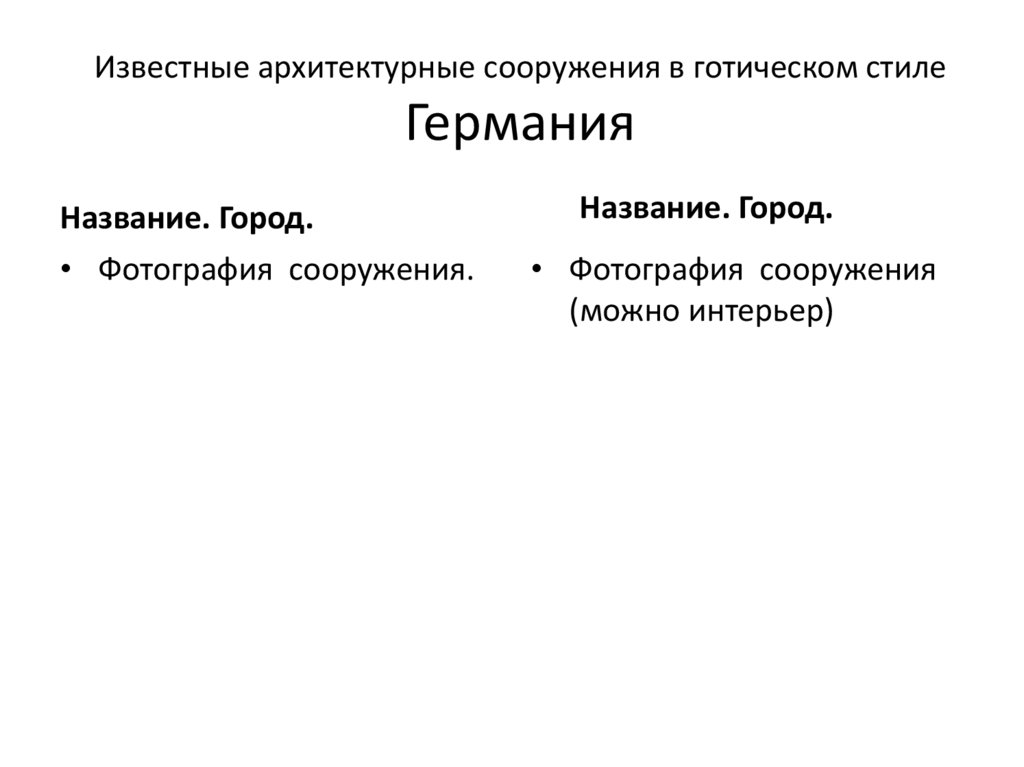 Известные архитектурные сооружения в готическом стиле Германия
