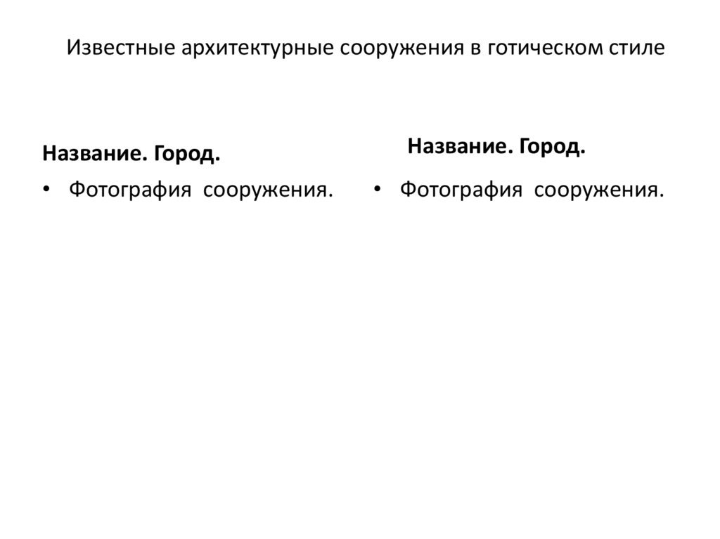 Известные архитектурные сооружения в готическом стиле