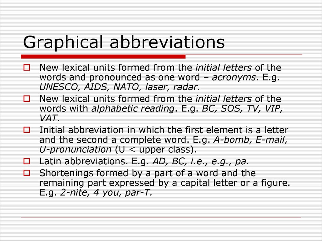 Abbreviations meaning. Graphical abbreviations. Lexical abbreviation. Initial abbreviation. Презентация abbreviations.