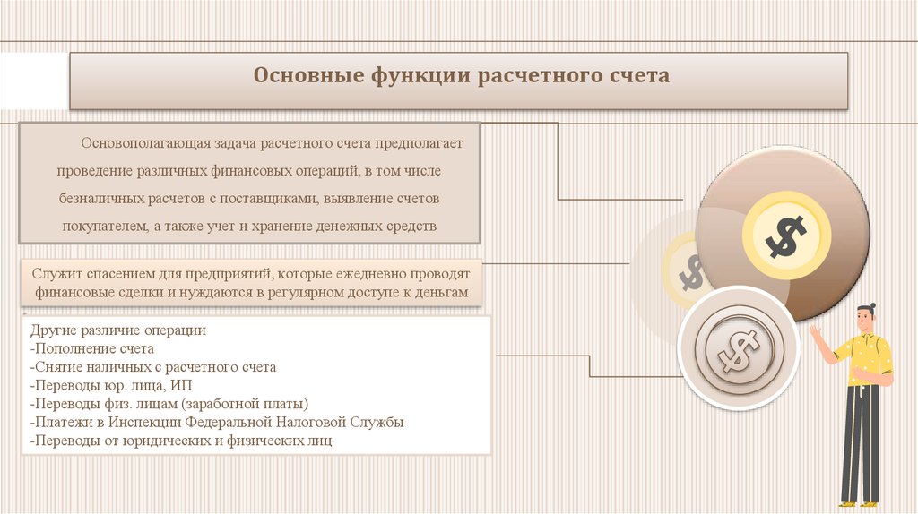 Основные функции расчетного счета