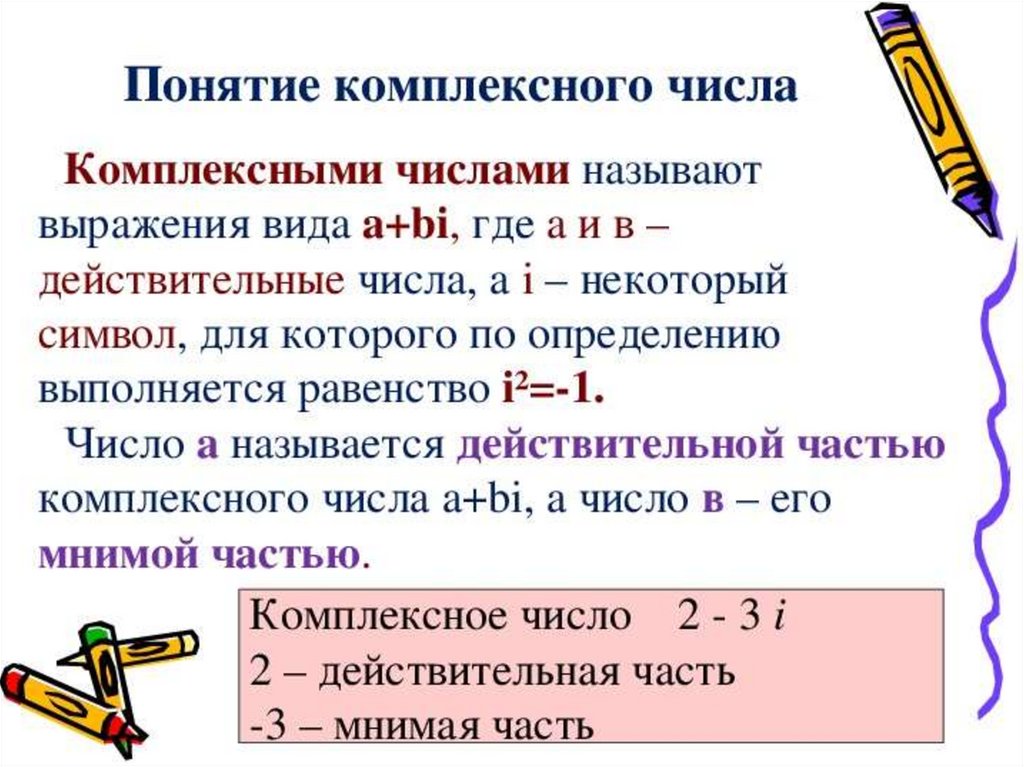 Виды комплексных чисел презентация