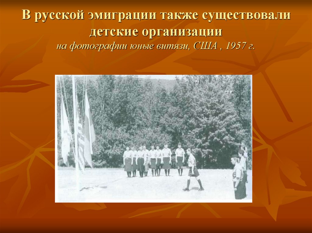 Существование также. Детское движение в России. Детские движения в России. Детское формирование у белоэмигрантов.