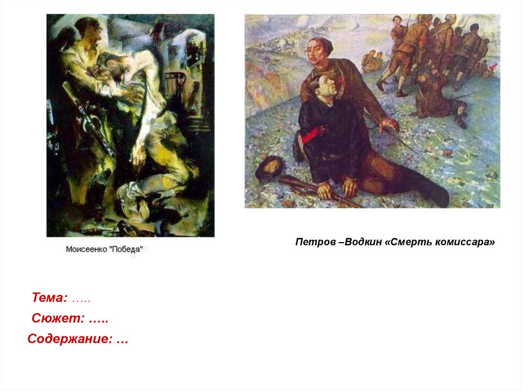 Сюжет рассказа смерть. Смерть комиссара картина Петрова Водкина.