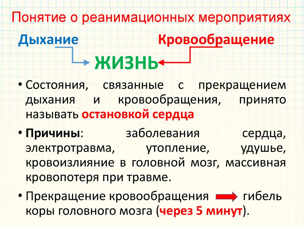 Понятие о реанимационных мероприятиях