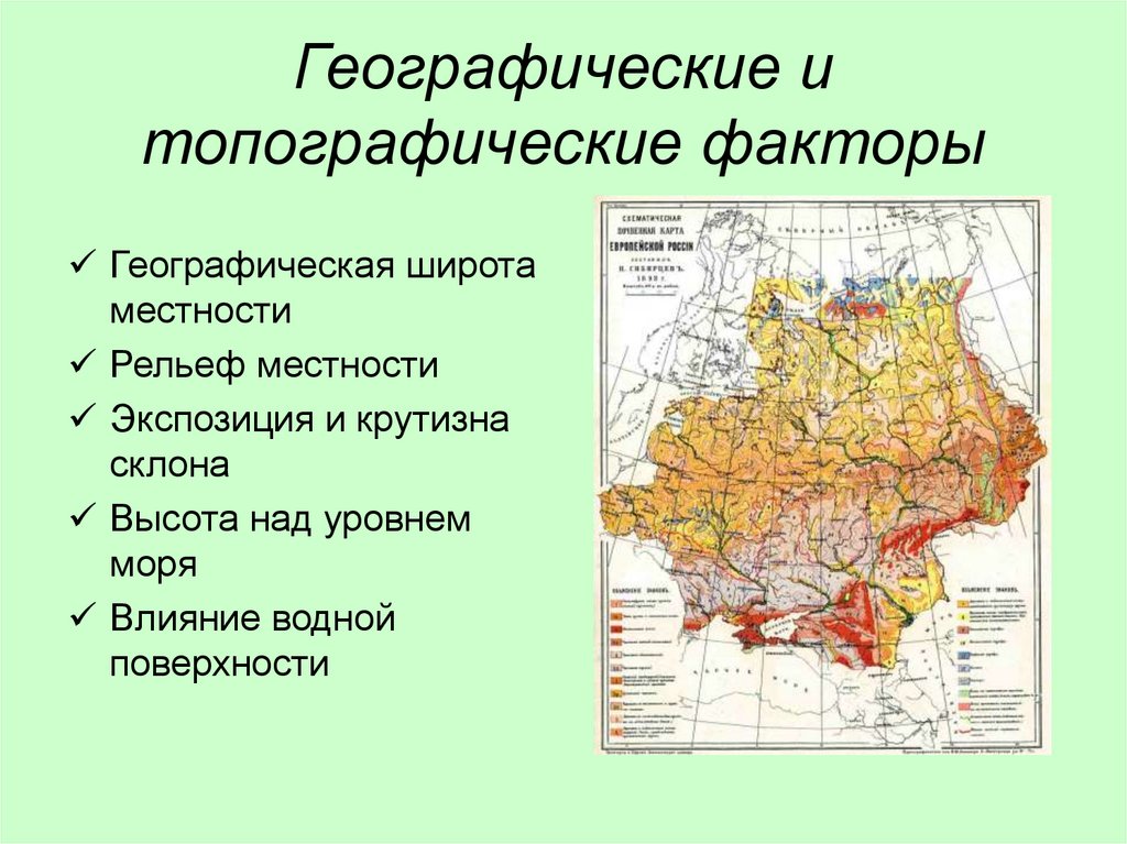 Географические и топографические факторы