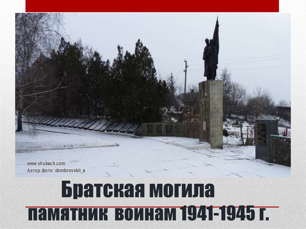 Братская могила памятник воинам 1941-1945 г.
