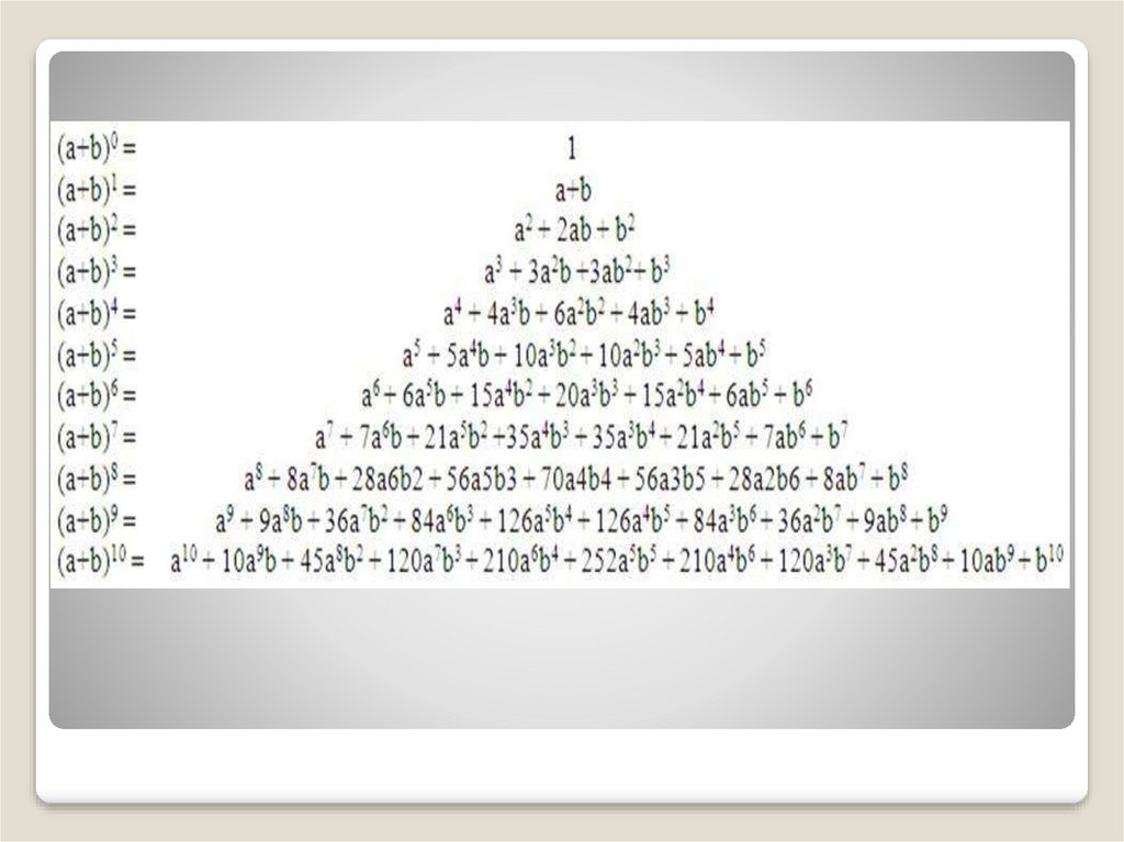 11n 3 n. Формула бинома Ньютона треугольник Паскаля. Биномиальные коэффициенты треугольник Паскаля. Треугольник Паскаля и Бином Ньютона таблица. Таблица Паскаля Бином Ньютона.