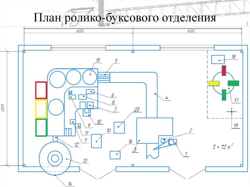 План отделения по ремонту роликовых подшипников