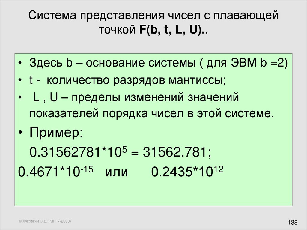 Числа с плавающей точкой