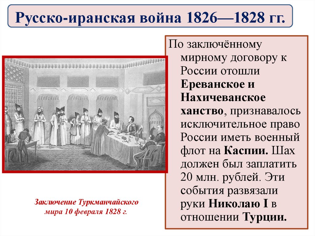 Русско иранская война 1826 1828 карта