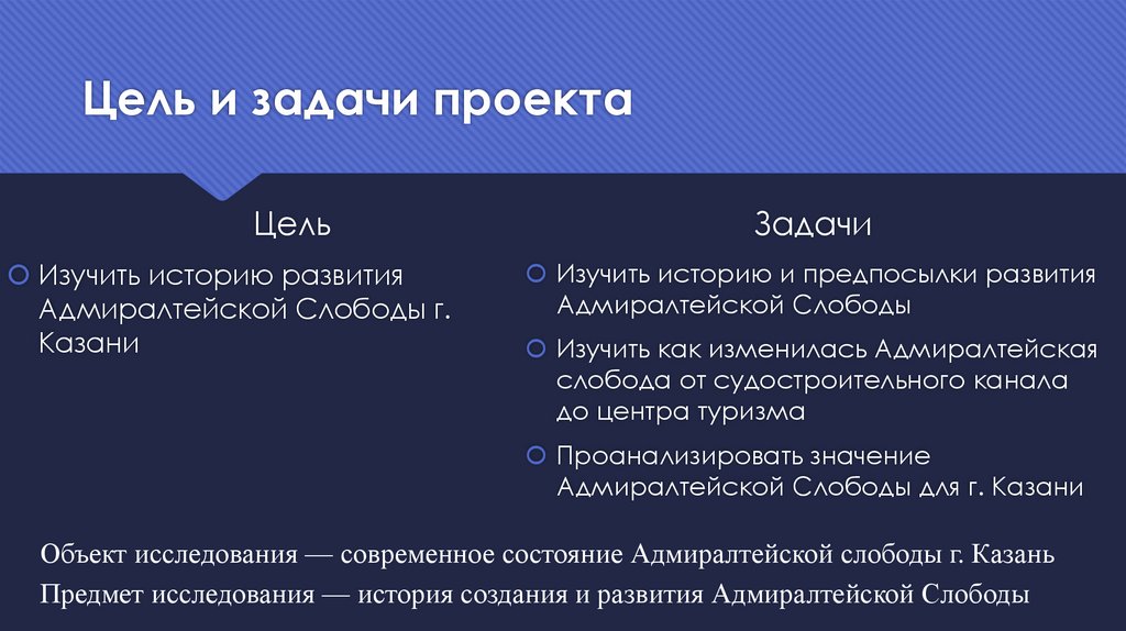 Цель и задачи проекта